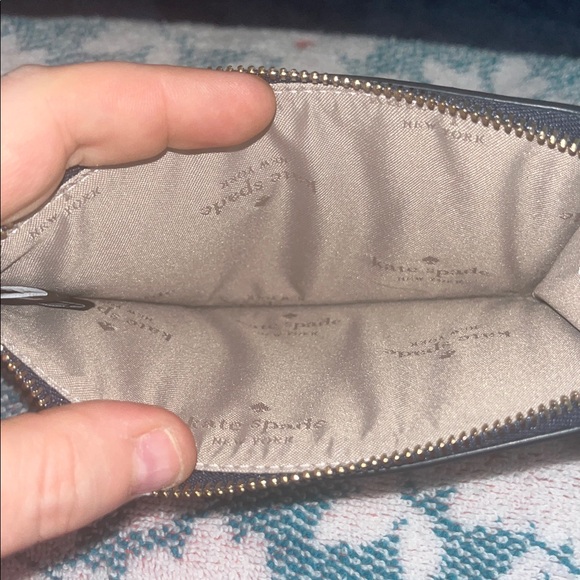 kate spade Beige Floral Zip Wallet with Blue and Green Accents - Picture 2 of 3